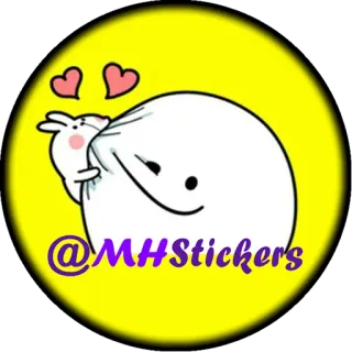 🆔 @MHStickers ステッカー, 漫画, かわいい, うさぎ, ハート telegram sticker