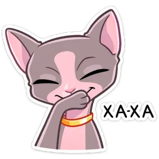 😂 XA-XA cat, sphynx cat, laughing, animated, sticker, emoticon telegram sticker