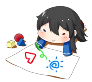 ✏ anime girl, drawing, cartoon, art, child, artwork telegram sticker