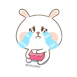😭 bunny, crying, sad, cartoon, rabbit, emotion, tears telegram sticker