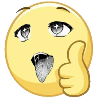 😛 emoji, thumbs up, face, ahegao telegram sticker