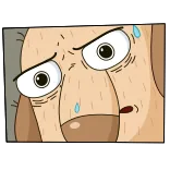 😨 cartoon, worried, sweating, nervous, anxious, dog telegram sticker