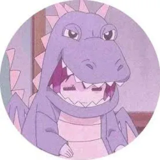 ❤️ Anime, Dinosaurier, Kigurumi, Süß, Kawaii telegram sticker