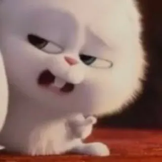 👉 Snowball The Secret Life of Pets ウサギ, 中指, 漫画, 動物, 攻撃的 telegram sticker
