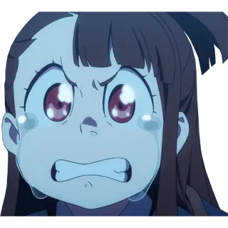 😭 Atsuko Kagari Little Witch Academia Anime, Weinend, Cartoon, Mädchen, Traurig, Tränen, Atsuko Kagari whatsapp sticker