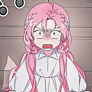 🌸 Anime, Manga, Kartun, Rambut pink, Marah, Terkejut, Reaksi telegram sticker