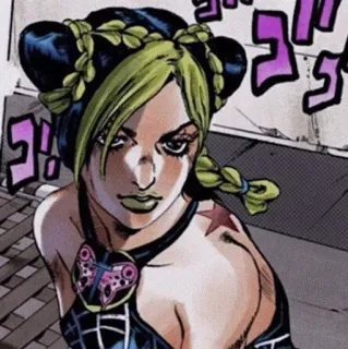 ⭐ Jolyne Cujoh JoJo's Bizarre Adventure 죠린 쿠죠, 죠죠의 기묘한 모험, 애니메이션, 만화, 캐릭터, 스톤 오션 telegram sticker