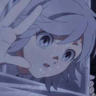 😨 Anime, Mädchen, Weißes Haar, Animiert, Süß, Charakter whatsapp sticker