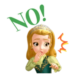 😲 Sofia NO! dessin animé, princesse, désaccord, enfant telegram sticker