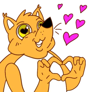 ❤️ 여우, 사랑, 하트, 귀여운, 동물, 만화 telegram sticker