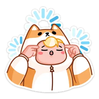 🤨 собака, уши, милый, кавай, малыш, сонный, животные, толстовка telegram sticker