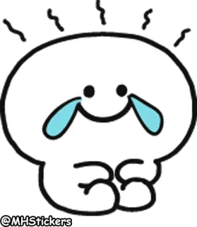 😢 schattig, kawaii, huilen, verdrietig, tranen, cartoon whatsapp sticker