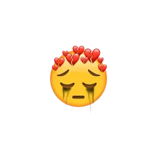❤️ emoji, sad, crying, broken heart, heartbreak, tears, emotional telegram sticker