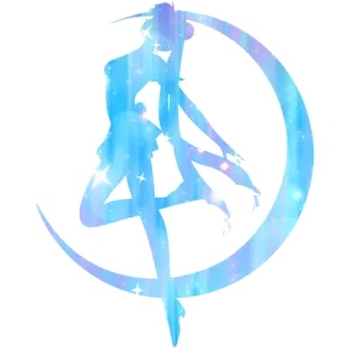 🌙 Sailor Moon アニメ, 漫画, 魔法少女, シルエット, 月 telegram sticker