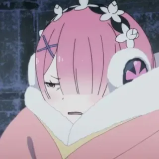 🍓 Ram Re:Zero Anime, Carino, Capelli rosa, Ram, Re:Zero telegram sticker