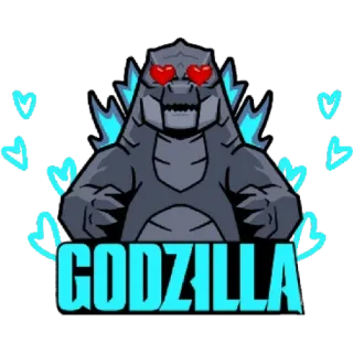 😁 Godzilla GODZILLA Godzilla, Mostro, Kaiju, Cuori, Film, Personaggio telegram sticker