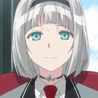 🙂 Anime, Mädchen, Charakter, lächelnd, silbernes Haar telegram sticker