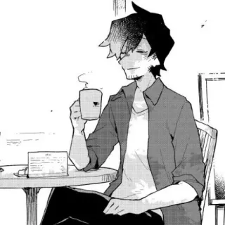 ☕️ hombre, café, cafetería, relajante, bebida, bebida, mesa telegram sticker