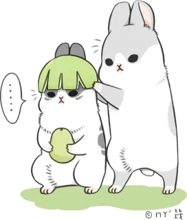 🍊 królik, zajączek, słodki, zwierzę, kreskówka, kawaii telegram sticker