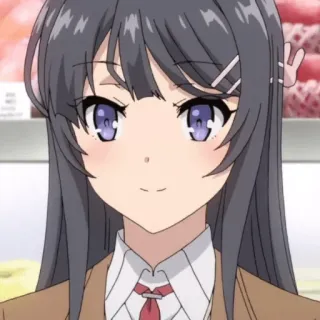 🪁 Mai Sakurajima Rascal Does Not Dream of Bunny Girl Senpai Anime, Fille, Uniforme scolaire, Bunny Girl Senpai, Sourire telegram sticker