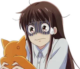 😱 Tohru Honda Fruits Basket аниме, манга, смущенный, обеспокоенный, милый telegram sticker