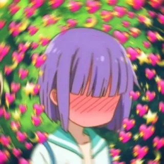 😳 anime, love, hearts, blush, cartoon telegram sticker
