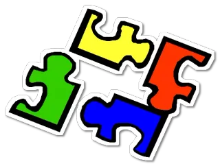 🏢 пазл, части пазла, связь, красочный telegram sticker
