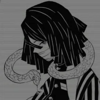 😿 Obanai Iguro Demon Slayer Anime, Manga, Demon Slayer, Obanai Iguro, Serpent, Personnage whatsapp sticker