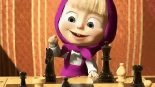 ♟ Masha Masha and the Bear Mascha, Mascha und der Bär, Schach, Animation, Zeichentrick telegram sticker