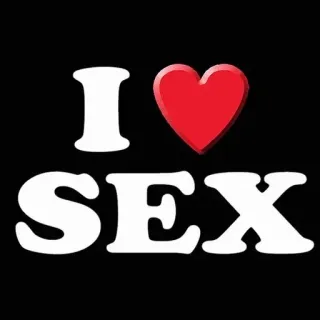 ❤️ I ❤️ SEX Sexo, Amor, Corazón, Sticker, Humor, Parodia telegram sticker