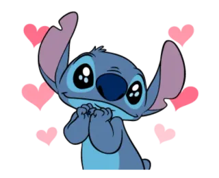 😍 Stitch Lilo & Stitch carino, disney, cuori, amore, alieno telegram sticker