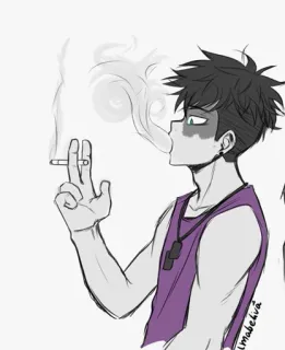 🚬 сигарета, курение, мультфильм, эскиз, персонаж telegram sticker