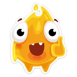👍 Monster, Kuning, Lucu, Kartun, Jempol ke atas whatsapp sticker