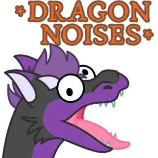 🐲 DRAGON NOISES naga, kartun, fantasi, monster, binatang, mitos, teks telegram sticker