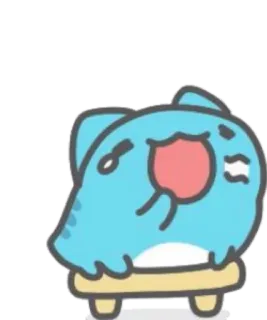 🥱 ステッカー, かわいい, 漫画, 青 telegram sticker