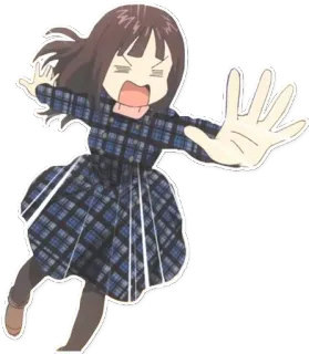 😯 Anime, Fille, Dessin animé, Personnage, Criant, Émotionnel whatsapp sticker