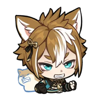 😡 Gorou Genshin Impact Anime, Spiel, Hund, Wütend, Genshin Impact whatsapp sticker