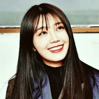 🕸 vrouw, glimlachend, portret, brunette, aziatisch, Koreaans telegram sticker