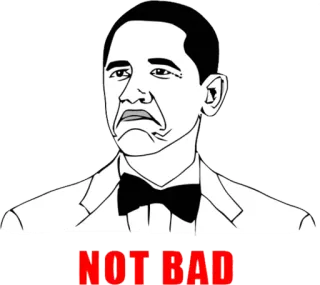 👍 Barack Obama NOT BAD Meme, Obama, Figura política, Nada mal telegram sticker