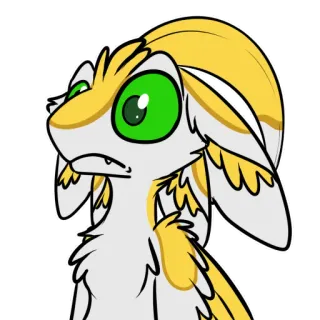 😳 furry, animal, criatura, desenho animado, personagem, olhos verdes telegram sticker
