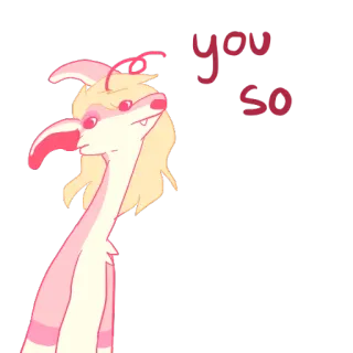 ❤️ you so fofo, animal, desenho animado, rosa, engraçado whatsapp sticker