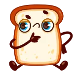 🤔 Toast, Nourriture, Mignon, Dessin animé, Personnage whatsapp sticker