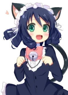 😸 アニメ, 猫耳, 猫娘, かわいい, 可愛い, メイド, 漫画 telegram sticker