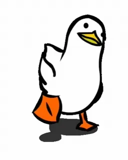 💃 Ente, Vogel, Weiß, Orange, Tier telegram sticker