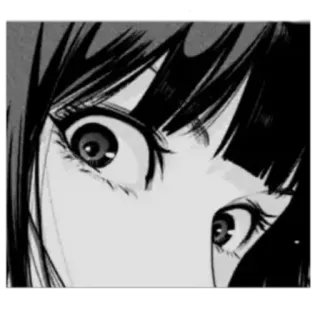 👁 Anime, Manga, Augen, Schwarzweiß, Mädchen, Nahaufnahme telegram sticker
