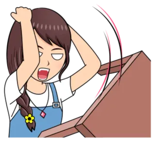 😡 chateado, bravo, frustrado, escrivaninha, estudante, desenho animado, anime, escola whatsapp sticker