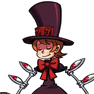 😌 Peacock Skullgirls cartoon, character, video game, female, hat telegram sticker