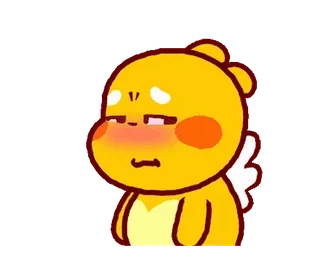 😒 Мультик, Милый, Желтый, Крылья, Персонаж, Наклейка telegram sticker