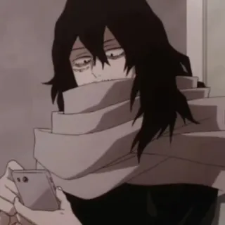 📱 Shota Aizawa My Hero Academia anime, my hero academia, shota aizawa, character, phone, pro hero, eraserhead telegram sticker