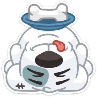 🍖 perro, hueso, herido, triste, animal whatsapp sticker